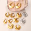 Gold U-Shaped 3D Metal Ear Cuffs - Simple and Fashionable C-Shaped Earrings