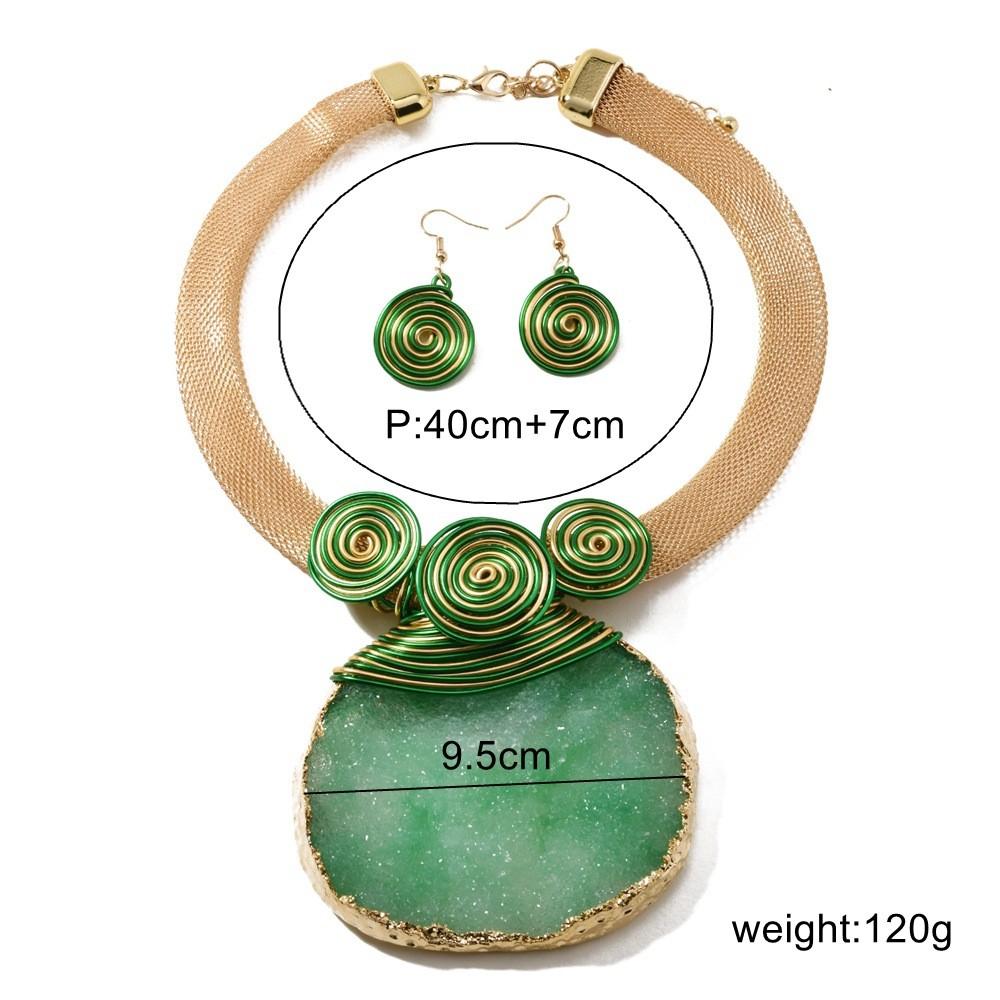 Resin With Short Necklace And Earrings Set For Trendy Fashion Looks