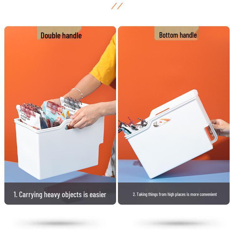 Vysoká nástěnná úložná krabice s rukojetí - Kuchyňský organizér koš pro horní police