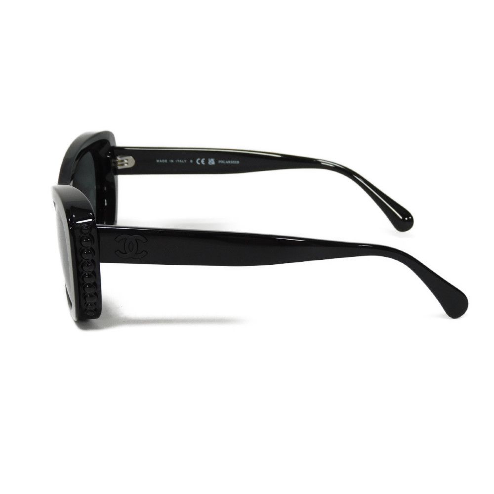 Used 10097 Cat Eye Shape Eyewear 5481-HA c.888/T8 7968 Black Faux Pearl COCO Mark Acetate Black Women's from Japan