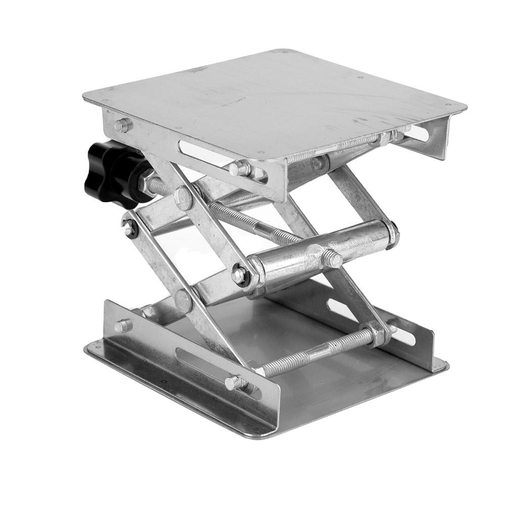 Stainless Steel Laboratory Lifting Platform Stand Scissor Rack 100*100*160mm (Black Handle)