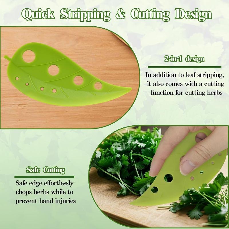 Vegetable Leaf Separator Herb Stripper Core Remover Cutter Multi Functional Kitchen Gadget for Kale Chard Herbs Fast Prep Tool