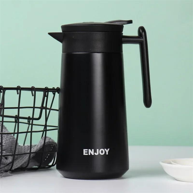 800ML Coffee Pot Stainless Steel Insulated Kettle Dual Layer Vacuum Hot Kettle Coffee Pot Home Leakproof Insulation Moka Pots