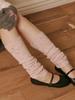 Olinkeompeulliteu Dot Knit Leg Warmers (Dusty Pink)