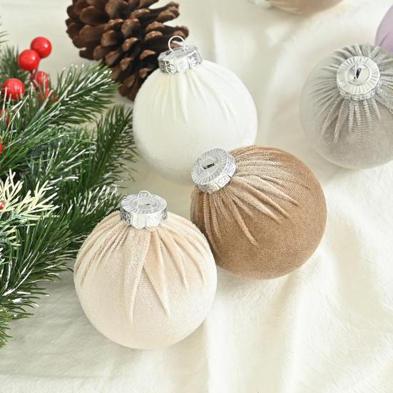 15 Pcs Christmas Ball Ornaments Lightweight Shatterproof Velvet Balls Reusable Festive Hanging Decorations for Home Xmas Tree