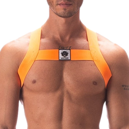 Leonsh Orange Neon Elastic Harness - Barcode Berlin - Harness