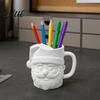 Festive Garden Stake Decoration 3D Printed Santa Claus Pen Holder with Handle Christmas Decorative Stationery Organizer Large Holiday Desk