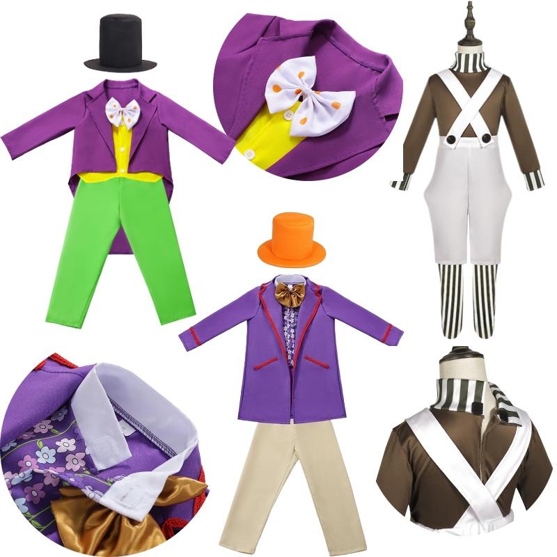 Charlie und die Schokoladenfabrik Halloween Willy Wonka Oompa Cosplay Kostüm Bühnenoutfit