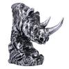 Animal Head Statue Resin Lion Figurine Rhinoceros Statue Retro Style Lion Buffalo Sculpture for Office Bedroom Living Room Decor
