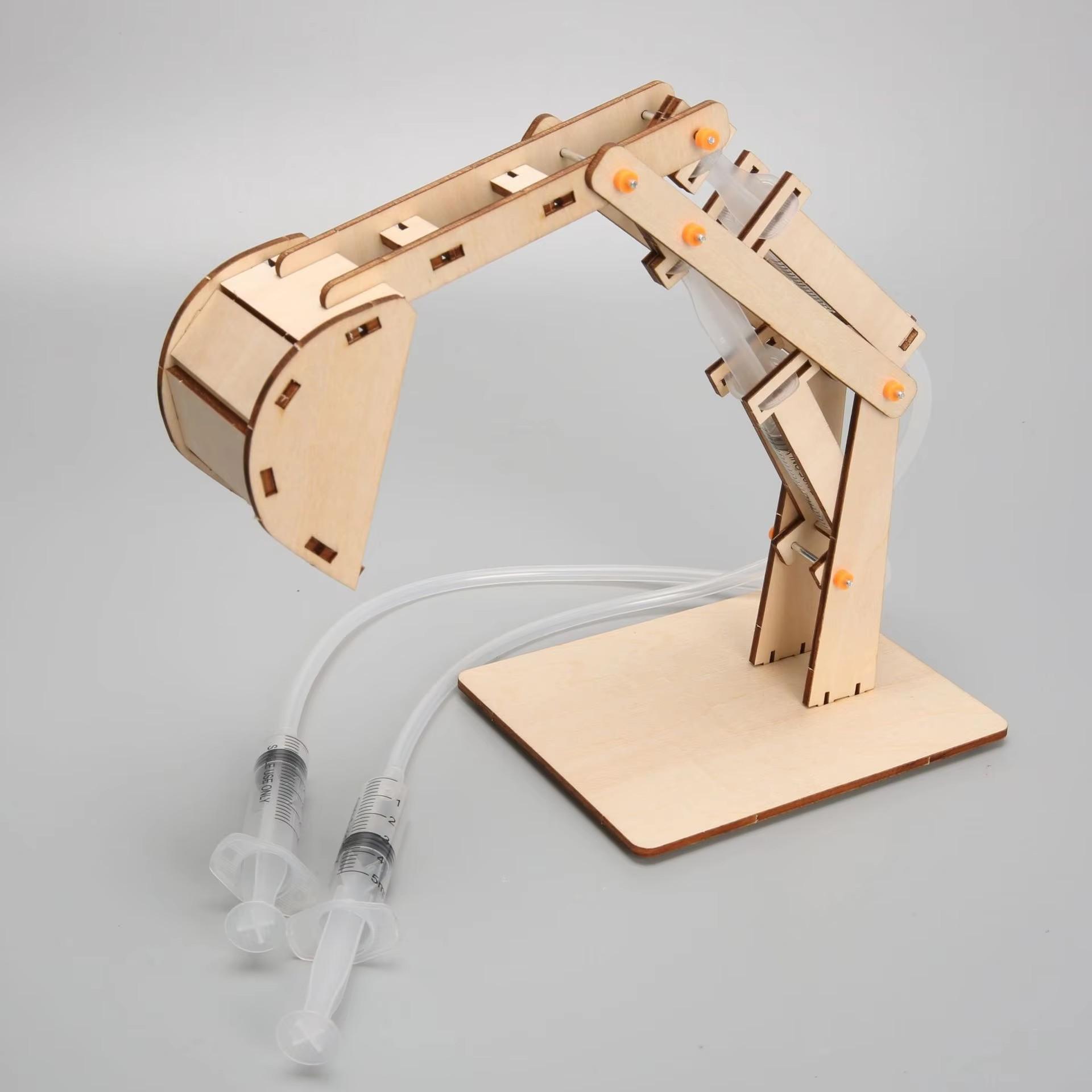 

DIY Wooden Hydraulic Excavator Model, Children s Toy, Wooden Handmade Materials, Scientific Experiment, Steam Small Maker