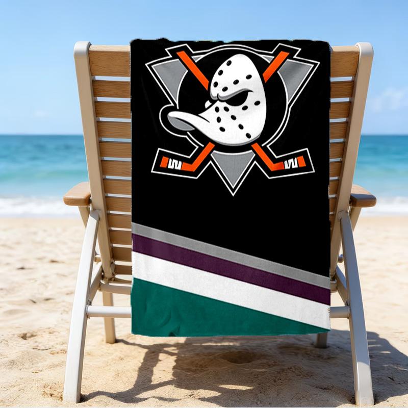 Asciugamano da Spiaggia in Microfibra Anaheim Ducks Hockey Team, Leggero e Asciugatura Rapida, per Viaggi Estivi, Essenziale per la Spiaggia, Piscina all'Aperto