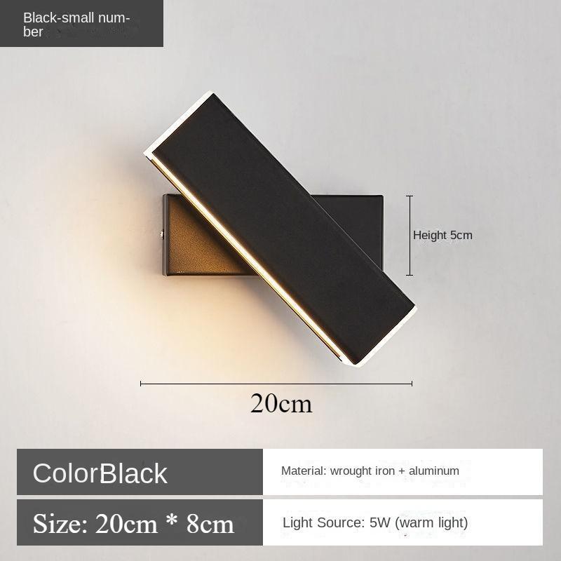 

Светодиодный настенный светильник в скандинавском стиле для учебы с поворотным затемнением, настенный светильник для чтения, гостиной, спальни, прикроватные лампы для прохода 22cm чёрный