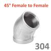 3/8"1/2" 1/4" Elbow 90/45 Degree Angled F/F Stainless Steel SS304 Female Male Threaded Pipe Fittings Reducer Plumbing connection