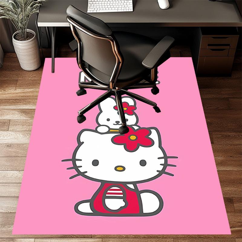 Custom HelloKitty Mat Personalized Name, Polyester Washable Indoor Entryway Rug, Gift for Christmas, Easter, Thanksgiving Day