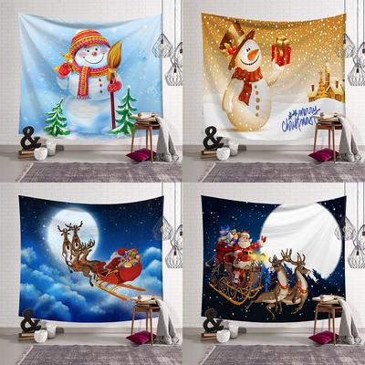 Vianočná bytová dekorácia Gobelín Veselý vianočný stromček Potlačený gobelín na dekoráciu steny spálne Látka na pozadie tapeçaria de natal