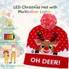 LED Knitted Christmas Hat with Light Up Feature for Kids and Adults, Ideal for New Year and Christmas Decoration