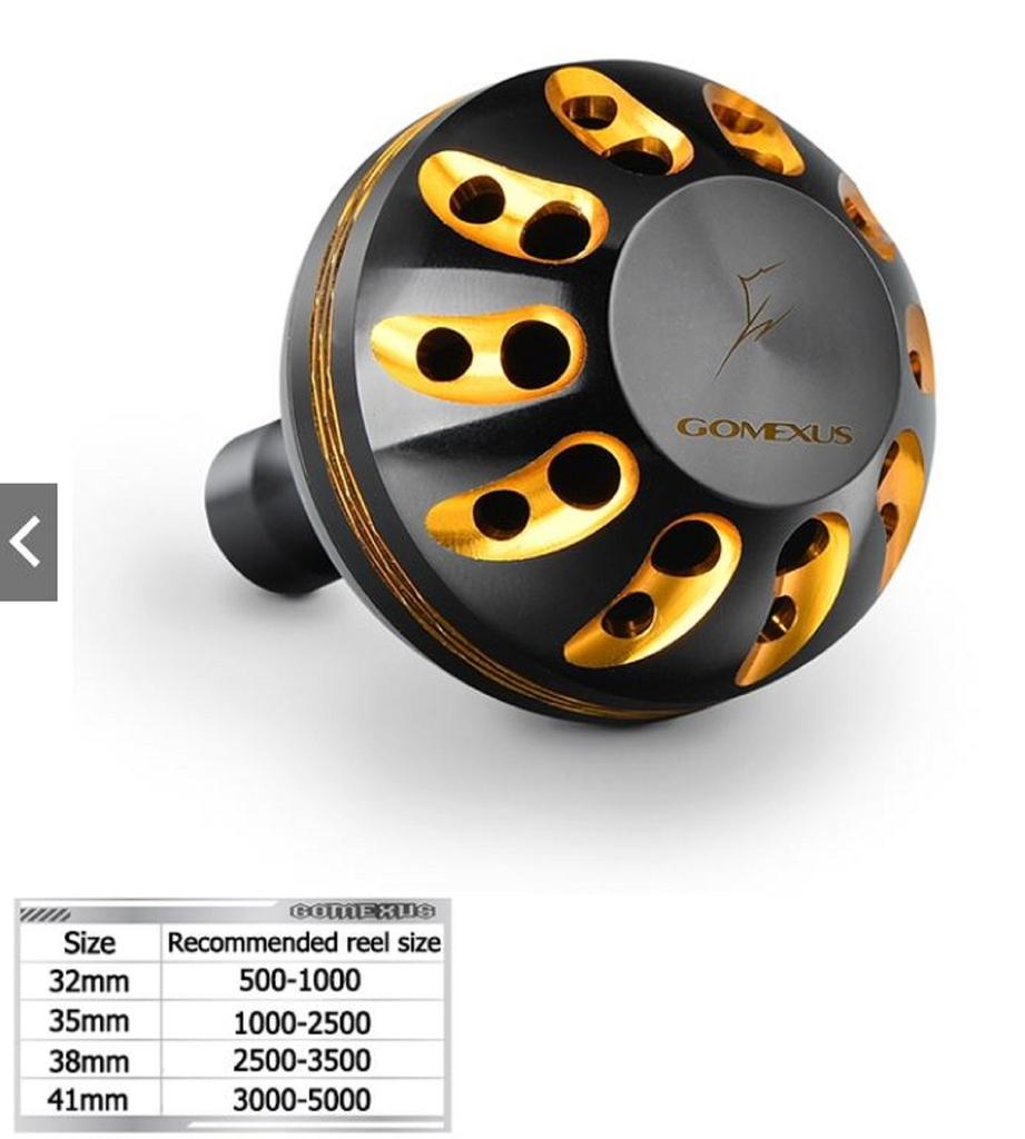 Gomexus S22BKBK – Poignée Bateau Alu Noir 22mm Pour Moulinet Shimano A & Daiwa S