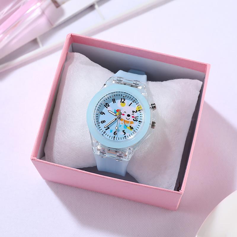 UTHAI BK146 Neue Cartoon Tier Kinderuhr mit Leuchtlicht, Silikon Blinklicht, Quarz Kinderuhr