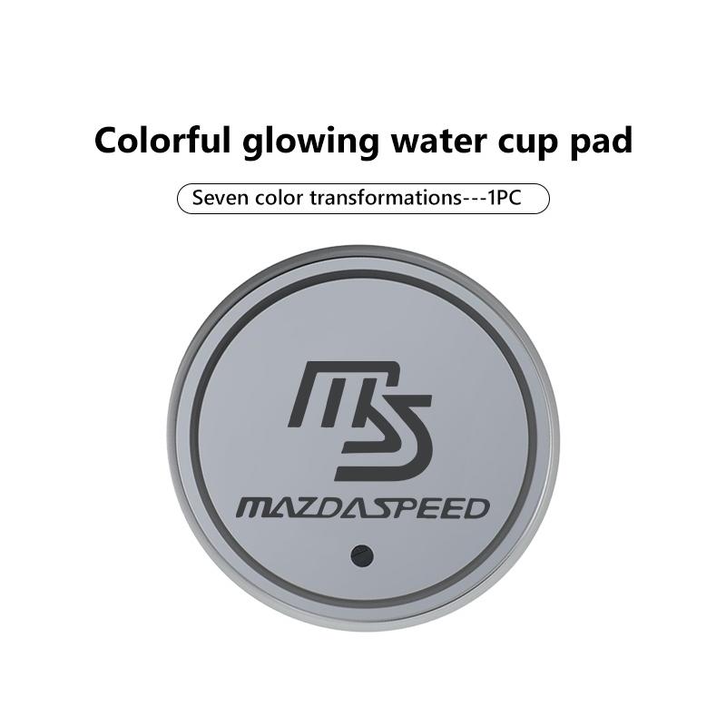 For Mazda Luminous Car Coaster Water Cup Holder Pad Anti-slip Mat 3 4 5 6 7 Atenza Axela Demio CX3 CX5 MP MS CX4 FF3
