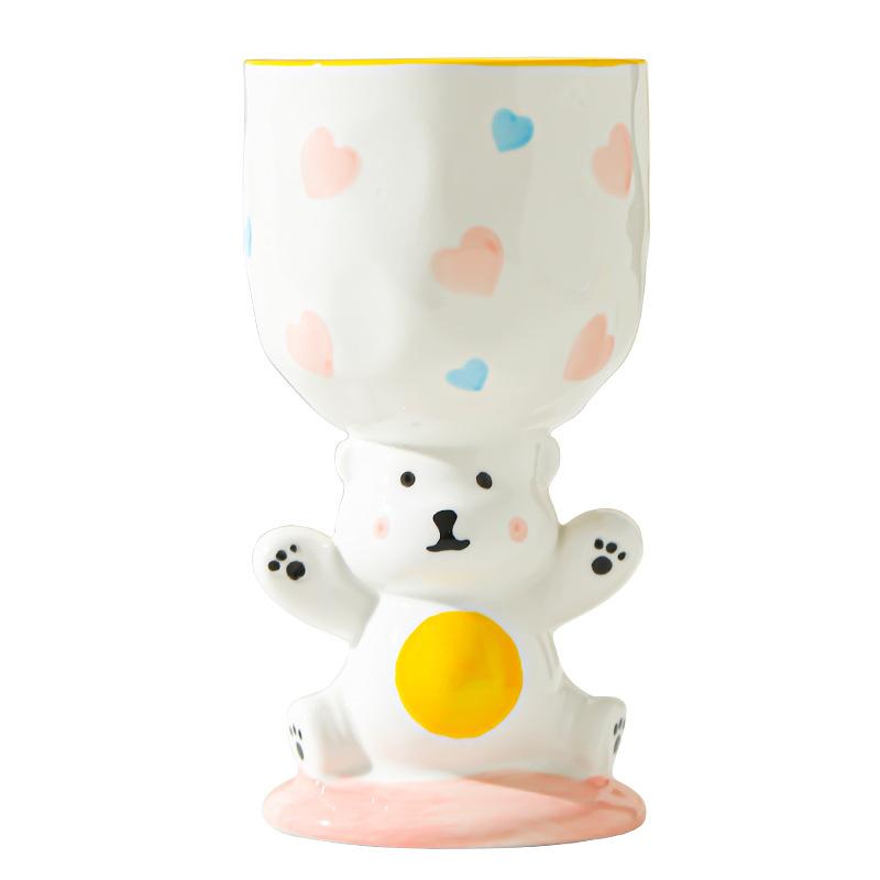 Cartoon Cute Birthday Gift Hand Painted Goblet Ice Cream Creative Drink Dessert Cupcake Ceramic Cup Aromatherapy Table