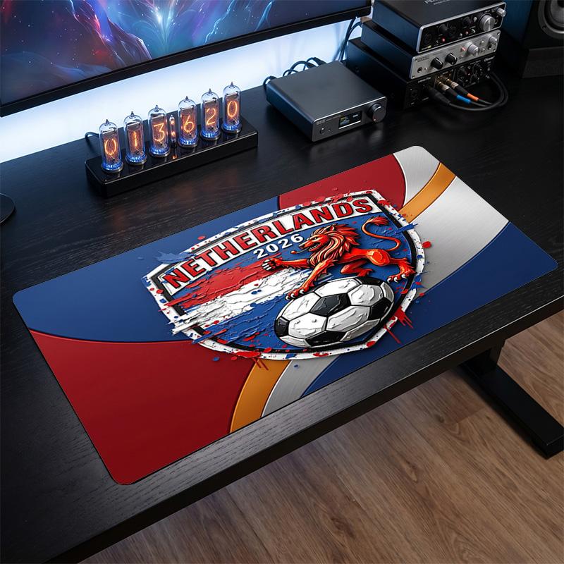 Niederlande Fußballwappen Mauspads, Erweitertes rutschfestes Gummi-Schreibtischunterlage für Gaming, Büro, Laptop, Fan-Geschenk