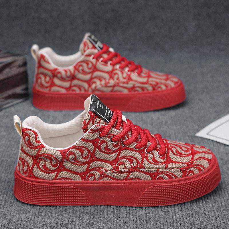 2025 Designer Men's Shoes Trendy Printed Chunky Sneakers New Soft Sole Embroidered Canvas Shoes Men Casual Shoe Tenis Masculino