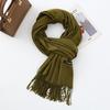 Cotton Solid Color Scarf for Women Winter Warm Wool Cashmere Scarf Autumn and Winter Women's Shawl Scarf Korean Style Atmosphere