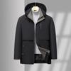 Middle-aged and Elderly Men's Cotton Coat Hooded Fashionable Casual Velvet Cotton All-in-one Men's Cotton Jacket Winter Warm Cotton Coat Jacket