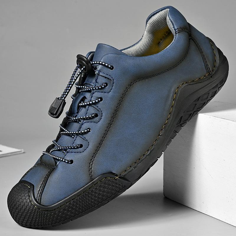 

Весна та Осінь Нова Зовнішня Торгівля 2025 Гарячі Продажі Вуличне Дозвілля Взуття Doudou з Восьминогом Натуральна Шкіра Вуличне Чоловіче Шкіряне Взуття 46 синій