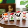 Miniature Snowman Reindeer Table Ornament Blown Glass Craft Christmas Figurine For Festives Season Decorating Accessory