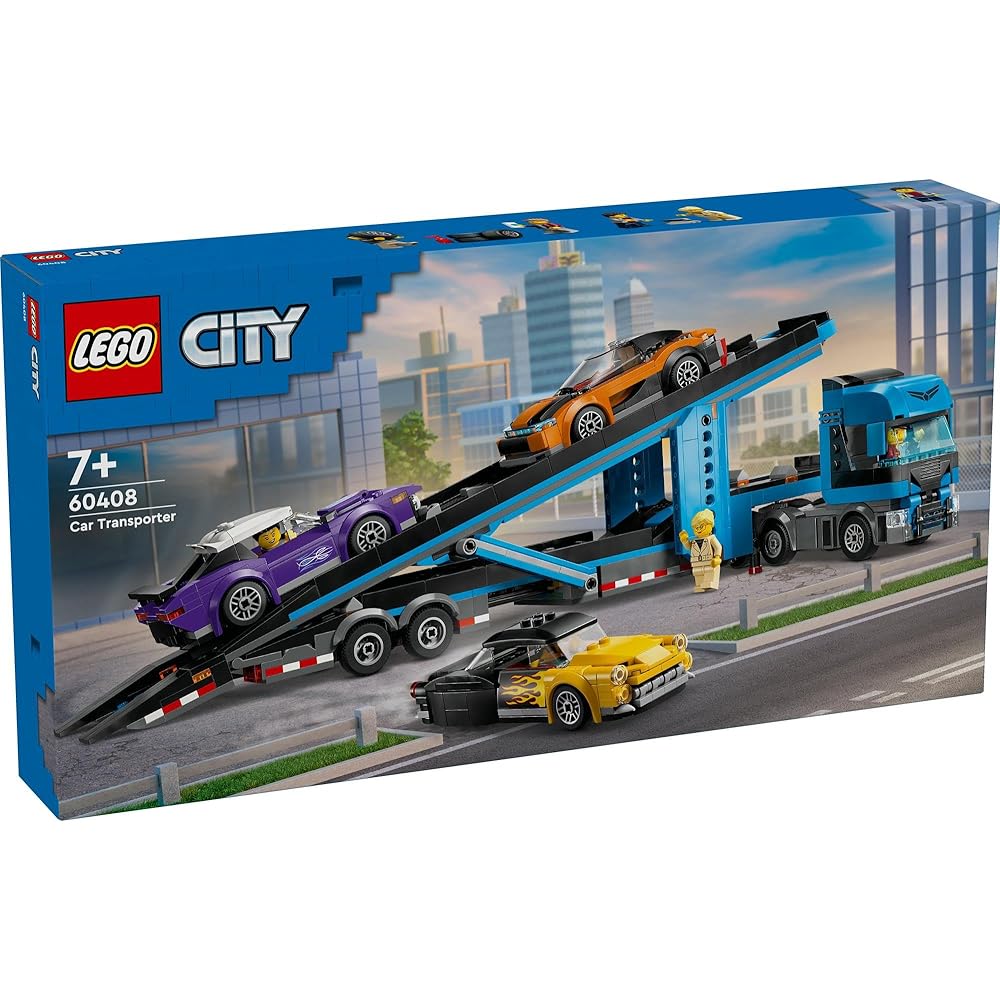 LEGO City Sports Car Transporter Toy Set for Kids 7-9 Years Old with Blocks and Vehicles
