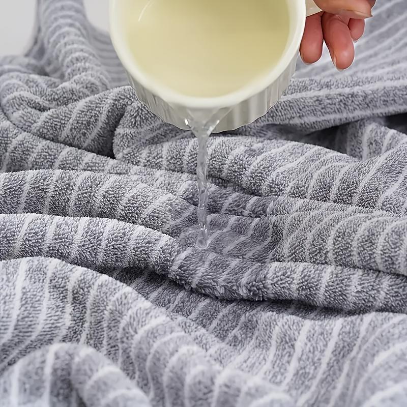 Asciugamano da bagno extra large a righe con stelle, in fibra di corallo ad alto assorbimento, ad asciugatura rapida, non perde pelucchi, resistente asciugamano da spiaggia