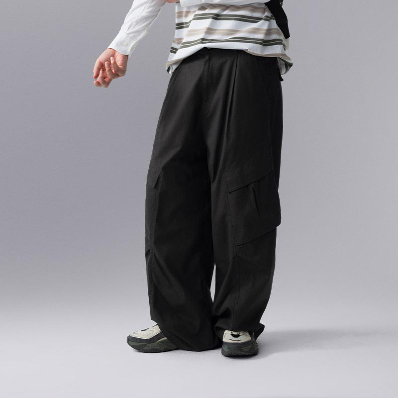 Li Ning CF Casual Solid Color Straight Leg Knit Sports Pants Men Bottoms Black AKXU503-2