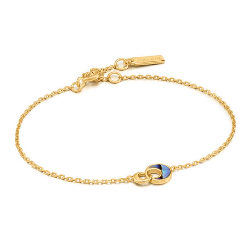 ANIA HAIE Tidal Crescent 925 Silver Link Chain Bracelet B027-03G