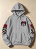 Dark Angel wing pattern hoodie, suitable for both men and women, long-sleeved pullover sweater with front pocket