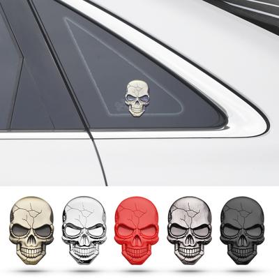 3D Car Styling Ghost Rider Skull Car Motorcycle Metal Stickers Car Grill Body Trunk Fender Badge Sticker Decal Auto Accessory