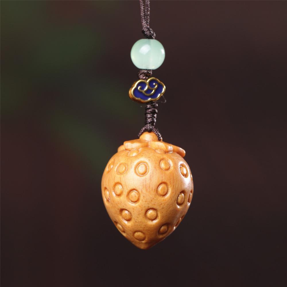 Chinese Style Sandalwood Key Chain Pendant Key Chain Strap Cute Mobile Phone Ring  Women