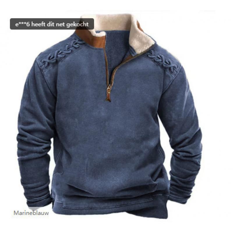 Spring And Autumn New Men'S Long Sleeve Half Zipper Printed Casual Fashion Trend Jacket
