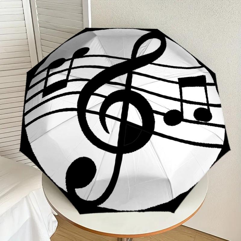 1PC music note Umbrella-8-Rib Reinforced, Automatic Open, Lightweight & Durable, Cute Fashion Accessory for Outdoor-P2700