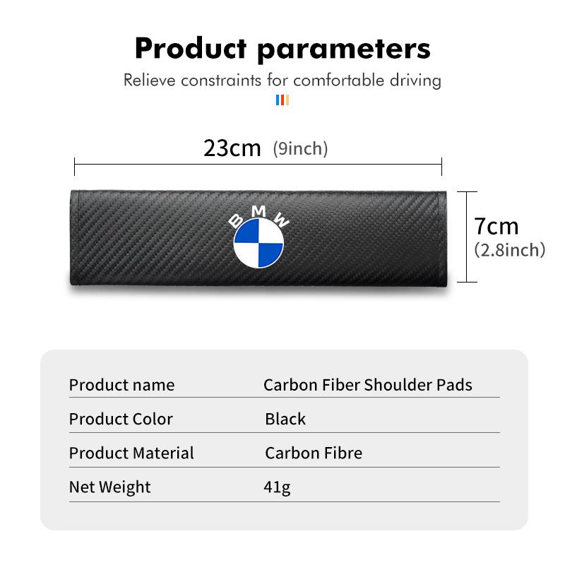 Universal Carbon Car Seat Shoulder Strap Pad Protection Cover For BMW Performance X1 M3 M6 F01 F02 E34 E36 E60 F10 F20 X6 ZJ4
