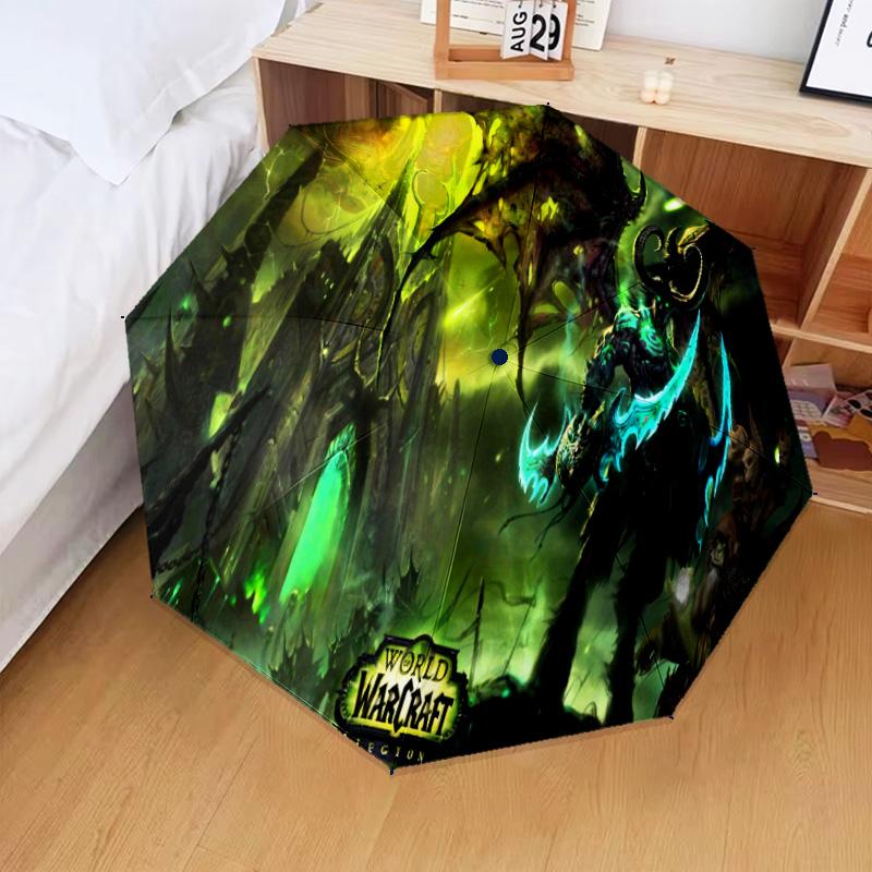 Dragon's Fiery Warcraft game Automatic Folding Umbrella - 8-Rib Travel Umbrella with Auto Open/Close & Portable Gifts for holidays or birthdays