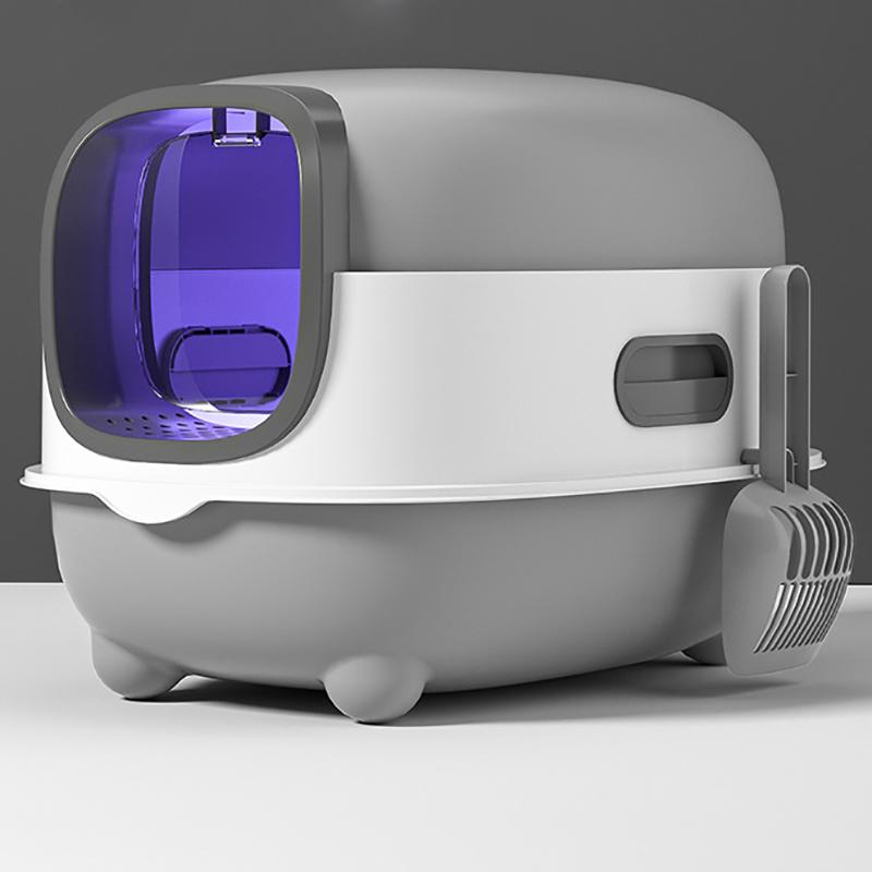 Geschlossene Katzentoilette, spritzwassergeschützt, geruchsisolierend, doppelt verwendbar, faltbares Design, bietet Platz für Katzen mit einem Gewicht von weniger als T