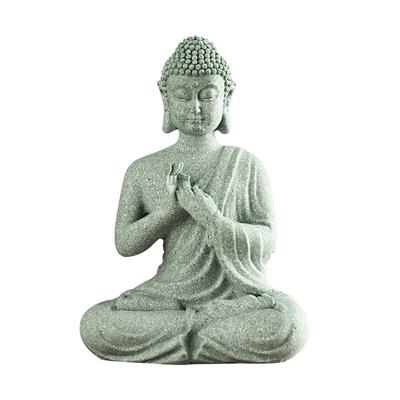 New Chinese-style Zen Buddha Statue Sitting Posture Decoration Creative Green Sand Stone Tea Pet