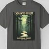 Футболка Comfort Colors Enchanted ForesT, Футболка с единорогом, Футболка Национального парка Мифический лес, Футболка Фэнтези Волшебный лес, Футболка с существом из природы Подарок