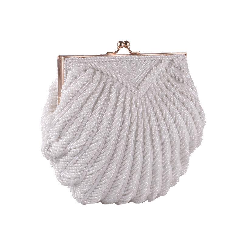 Women's Handmade Seashell Beaded Evening Clutch - Hanfu & Cheongsam Crossbody Bag