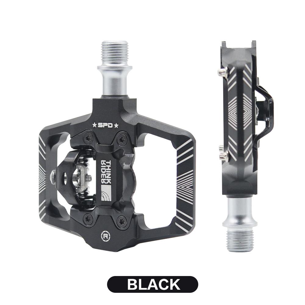 ThinkRider Bicycle Lock Pedal 2 In 1 With Free Cleat For SPD System MTB Road Aluminum Anti-slip Sealed Bearing Lock Accessories