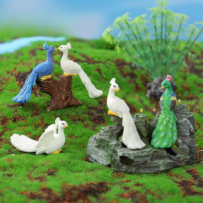Resin Accessories for Cartoon Peacock Micro-landscape Ornaments