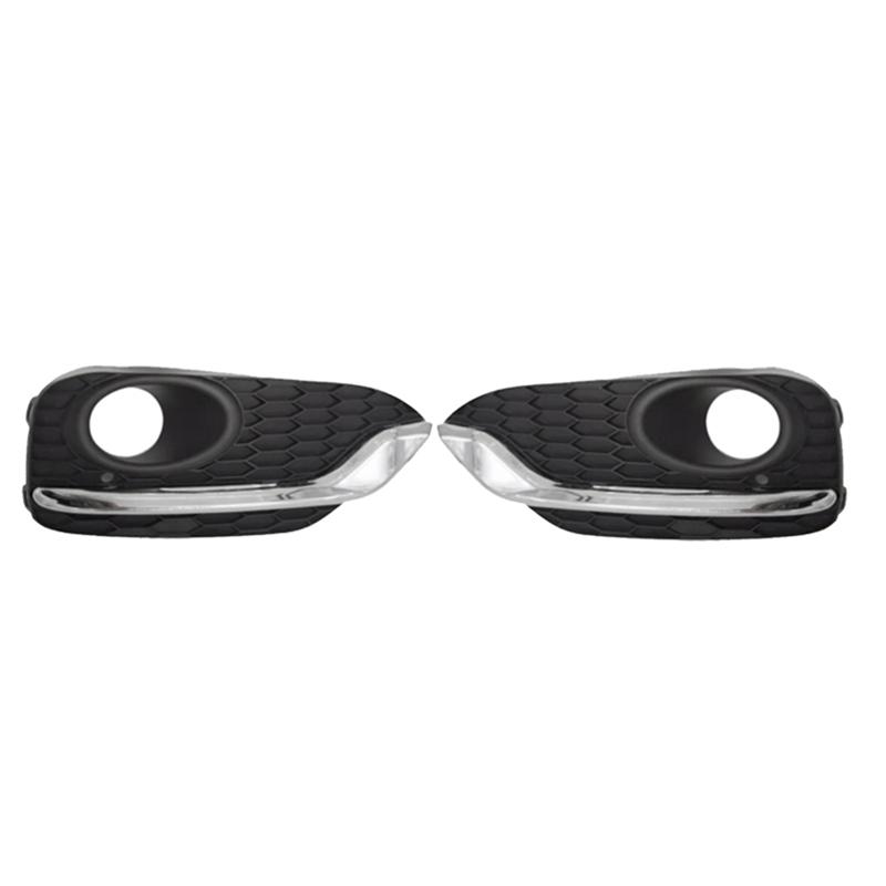 Fog Light Bumper Grille Lid Frame Chrome Bezel Cover For Honda Accord Crosstour 2013-2018