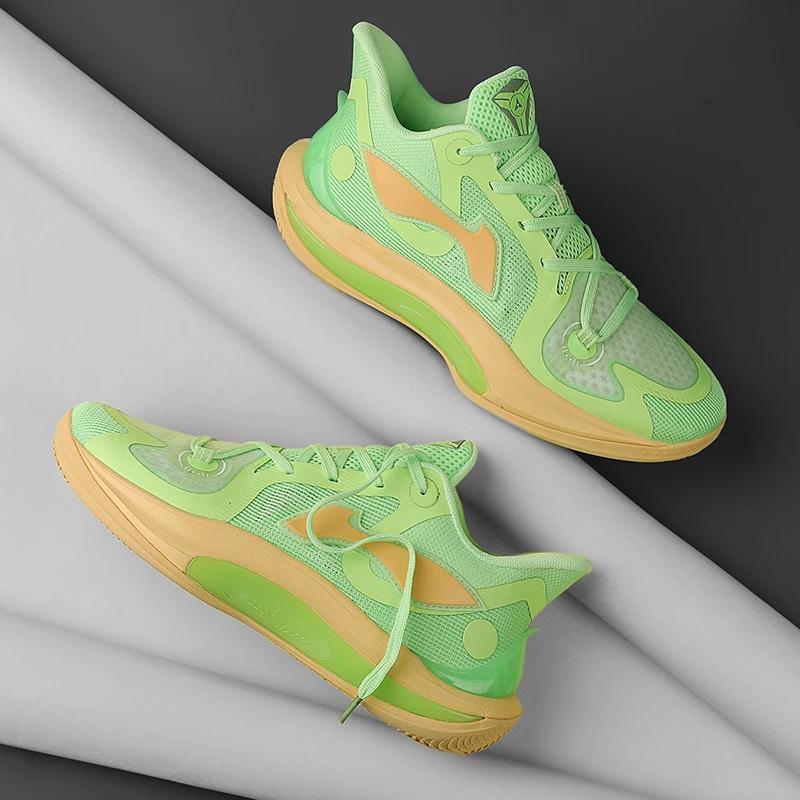 Shock-absorbing Combat Basketball Shoes Men 2024 New Youth Sports Students Professional Breathable Non-slip Sports Footwear