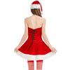 Adult Women Christmas Xmas New Year Red Velvet Stralpless Short Dress Halloween Role Play Dress Up Cosplay Costume